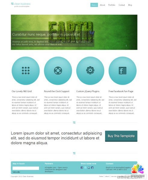 免費(fèi)模板:簡(jiǎn)潔清爽的商業(yè)HTML/CSS模板